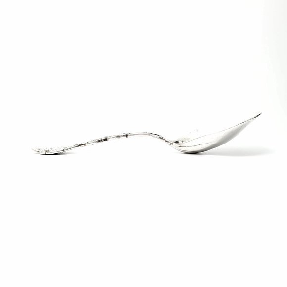 Antique Tiffany & Co. Silver Berry Pattern Casserole Spoon Gold Wash Bowl #8781 - Picture 3 of 9